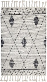 Covor rustic din bumbac cu model țesut, culoare natur, 180×120 cm, „Yuki”