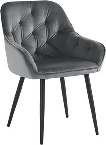 Scaun VERIO, stofa catifelata gri - Bluvel 14, 59x62x81 cm