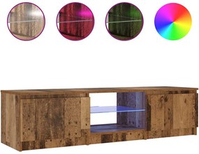 vidaXL Dulap TV cu lumini LED lemn vechi 140x40x36 cm lemn prelucrat