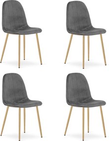Scaun de masa PADVA VELVET, gri inchis