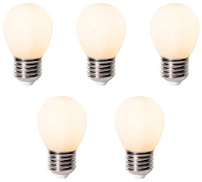 Set 5 becuri E27 dimbare LED lamp P45 opaal glas 3W 250 lm 2200K