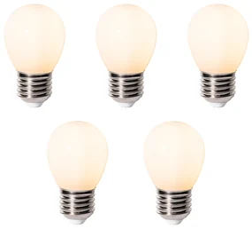Set 5 becuri E27 dimbare LED lamp P45 opaal glas 3W 250 lm 2200K