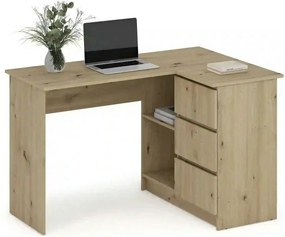 Birou BEGA, stejar artisan, PAL laminat, 124x85x76 cm