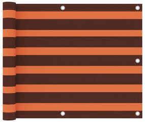 vidaXL Paravan de balcon portocaliu/maro 75 x 500 cm țesătură oxford