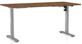 Masă înălțime reglabilă OfficeTech A, 160 x 80 cm, picioare gri, stejar silverjack