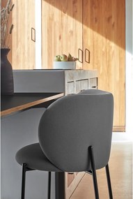 Set de scaune de sufragerie gri închis 2 buc. tapițat Mogi – Teulat