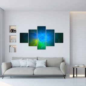 Tablou cu abstracțiune albastră (125x70 cm), în 40 de alte dimensiuni noi