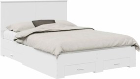 vidaXL Cadru de pat cu headboard Alb 140 x 200 cm Lemn compozit