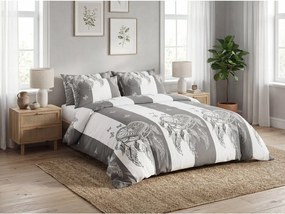 Lenjerie de pat din microfibra TIRSO gri-alb Dimensiune lenjerie de pat: 70 x 90 cm | 140 x 200 cm