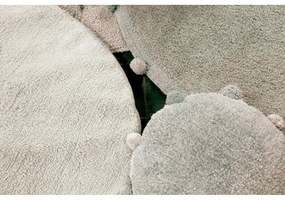 Covor pentru copii verde deschis lavabil/țesut manual din bumbac ø120 cm Bubbly Olive – Lorena Canals