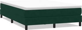 vidaXL Pat cu arcuri fără saltea verde închis 140x220 cm catifea