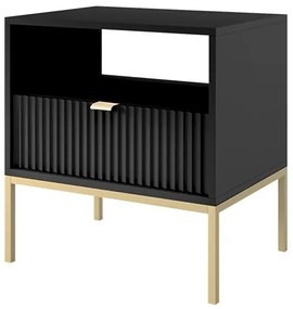 Noptieră NOVA 56x54 cm negru/auriu