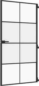 vidaXL Ușă interior negru 102,5x201,5 cm sticlă securiz./aluminiu slim