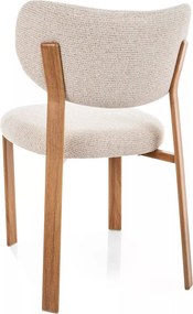 Scaun lemn tapitat Rin D 255 bej deschis/stejar - H79 cm