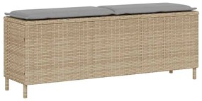 vidaXL Bancă de grădină cu pernă Bej 110x30x40,5 cm Poly Ratan