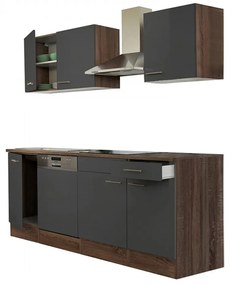 Mobilă de bucătărie Yorki 220, corp din stejar Yorki, cu față antracit satinat