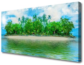 Tablou pe panza canvas Sea Island Peisaj Albastru Maro Verde