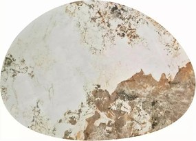 Măsuță de cafea Adelis alb lucios / nuc – L110 x l80 cm