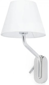 Aplica cu reader LED pe dreapta design elegant ETERNA crom/alb