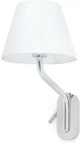 Aplica cu reader LED pe dreapta design elegant ETERNA crom/alb