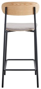 Scaune de bar negre/taupe 2 buc. (înălțime șezut 66 cm) Adriana – Marckeric