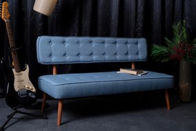 Canapea 2 Locuri, Lemn Solid, Westwood Loveseat, Albastru Indigo