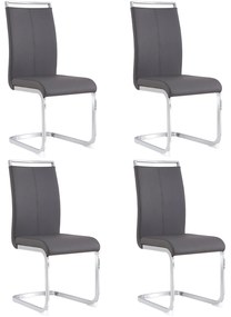 Set de 4 scaune de sufragerie cantilever, Gri | Aosom Romania