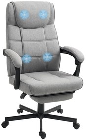 HOMCOM Scaun de birou cu funcție de masaj Scaun șefesc ergonomic cu funcție de relaxare Suport pentru picioare Gri | Aosom Romania
