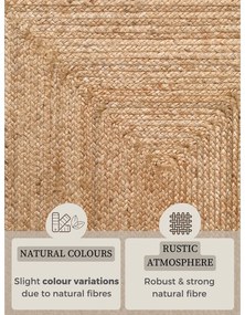Covor tip traversă în culoare naturală reversibil, țesut manual din iută 80x200 cm Sharmila Natural Brown – Hanse Home