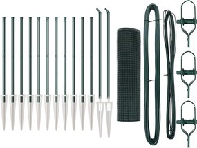 vidaXL Stâlp de gard. Verde 25 x 0,4 m (plasă cu mesh de 25 x 25 mm)