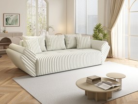 Canapea extensibilă dumonde cu ladă de depozitare si sezut confortabil din spuma high-density, Berlin Ambience Ivory 250x100 cm