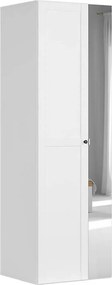 Dulap FLEX, alb, PAL, cu 2 usi si oglinda, 75x66x240 cm