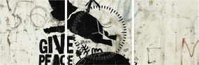 Tablou - Elefant deasupra solului (cu ceas) (90x30 cm)
