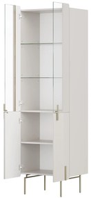 Vitrina Malmi 60 cm pe bază de metal - cașmir / crem bianca / picioare aurii