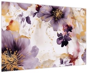 Tablou - Acuarelă flori (90x60 cm)