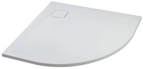 Cagliari White 80x80x2,6 cm Cădiță de duș semicirculară, SMC, cu sifon inclus