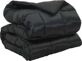 vidaXL Duvet de iarnă Negru 135 x 200 cm Satin și Microfibra