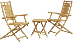 vidaXL Set mobilier bistro, 3 piese, bambus