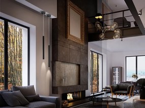 Pendul LED dimabil design modern minimalist Varas negru SV-373067