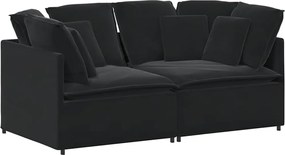 vidaXL Canapea modulară cu perne, negru, catifea