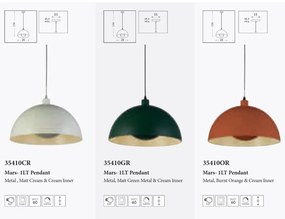 Lustra suspendata stil industrial Mars verde/ crem