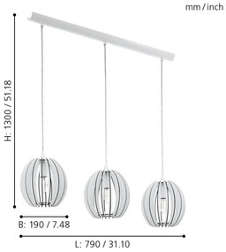 Eglo 94444 - Lustra COSSANO 3xE14/40W/230V