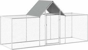 vidaXL Coteț pentru păsări, 3 x 1 x 1,5 m, oțel galvanizat