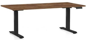 Masă înălțime reglabilă OfficeTech C, 160 x 80 cm, picioare negre, stejar silverjack