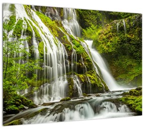 Tablou pe sticlă - Cascada, Wind River Valley (70x50 cm)