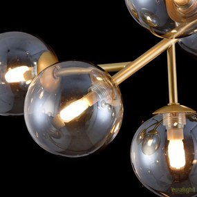 Lustra deosebita cu 12 de surse de lumina Dallas, auriu mat/ chihlimbar MYMOD545PL-12G