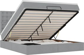vidaXL Cadru pat otoman cu saltea țesătură gri deschis 180x200cm