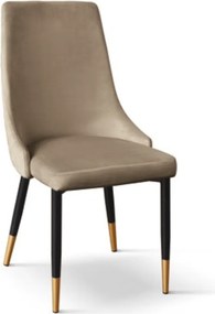 SET 4 Scaune Oro, structura metalica, catifea - BEJ TORTORA