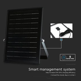 Proiector solar LED reglabil 10W 3,7V 4000/6000K IP65 cu senzor + DO