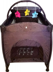 Patut Pliant NOVOKIDS™ Baby C, 120X60 cm, transforabil in Tarc Copii, 2 Niveluri, Masa infasat detasabila, Jucarii plus, geanta transport, Gri Jeans